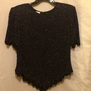 Laurence Kazar Beading Evening Blouse